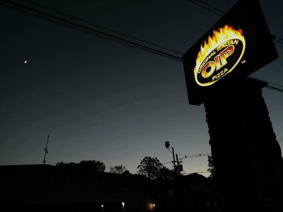 Night Sky with Original Italian Pizza Sign